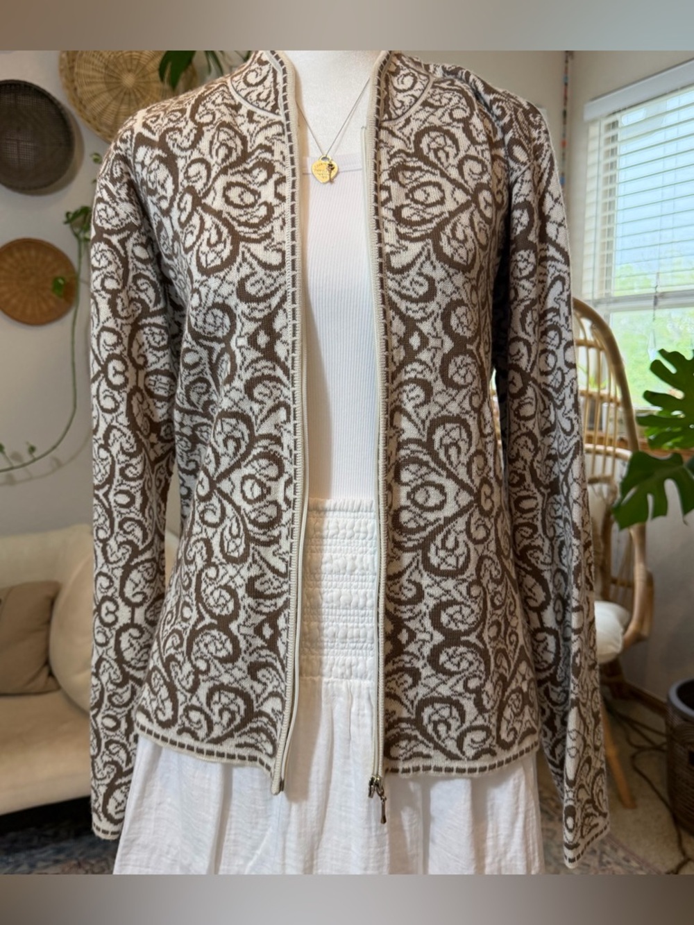 Alpaca Cardigan Sweater XL Plus Size Travel Resort Cruise Spring Peruvian Link